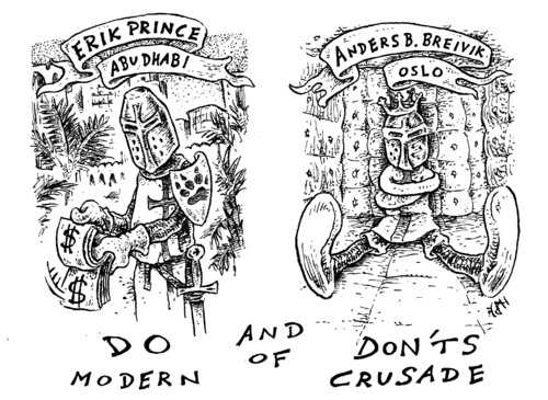 Cartoon: 2 crusaders (medium) by JP tagged blackwater,prince,xe,templar,crusader,breivik,prince blackwater,oslo,prince,blackwater