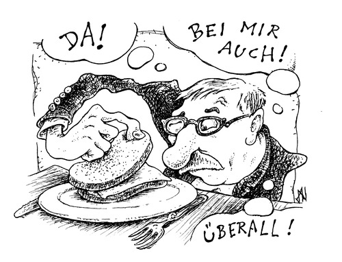 Cartoon: es überall (medium) by JP tagged buschowsky,sarrazin,integrationsdebatte,überfremdung,käsebrot,neukölln,überall,buschowsky,sarrazin,integrationsdebatte,überfremdung,käsebrot,neukölln,überall