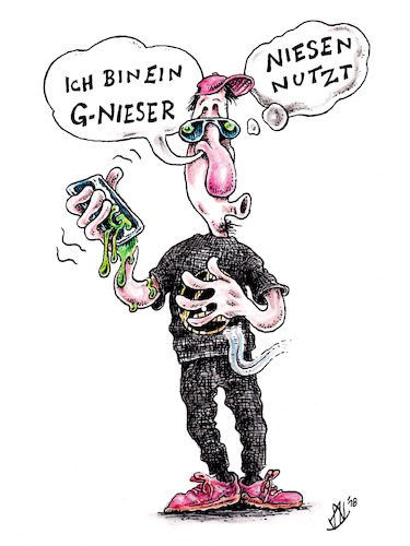 Cartoon: G-Nieser (medium) by JP tagged genuss,niesen,nase,konsum,datenklau,dieb,hehler,lügner,bilderdieb