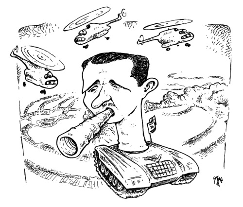 Cartoon: tank man (medium) by JP tagged assad,tank,syria,syrien,syrien,tank,assad,militär