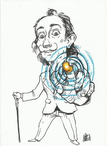 Cartoon: dali (medium) by gereksiztarama tagged salvador,dali