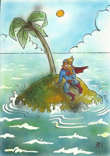 Cartoon: remode island (medium) by gereksiztarama tagged superman