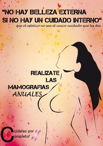 Cartoon: Afiche Cancer de mama (medium) by Error Post Mort tagged afiche,trabajo,cancer,mamas