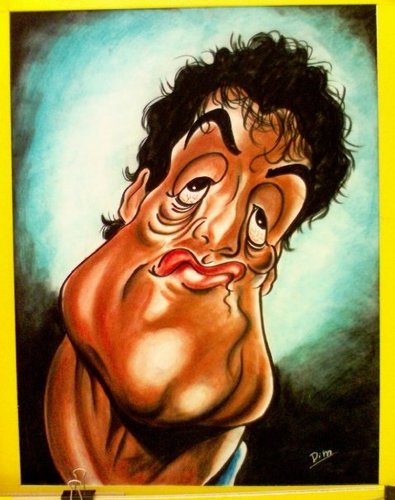Cartoon: Sylvester Stallone (medium) by DEMMAN tagged celebrities,cartoon,emm,dimitris,kos,caricature,pastel,stallone,sylvester,comics