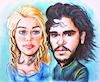 Cartoon: Game of Thrones caricature (small) by DEMMAN tagged gameofthrones,jon,snow,daenerys,targaryen