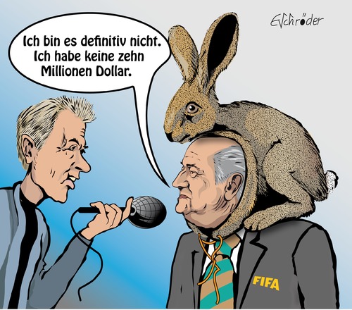 Cartoon: Blatter blattert (medium) by ESchröder tagged fifa,fußballfunktionäre,jerome,valcke,jack,warner,bestechungsgelder,provisionen,josef,blatter,korruption,wiederwahl,geldwäsche,new,york,times