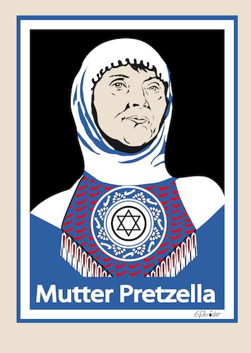 Cartoon: Mutter Pretzella (medium) by ESchröder tagged afd,frauke,petry,markus,pretzell,mutter,schwangerschaft,israel,juden,in,deutschland,wahlkampf,teresa,muslima