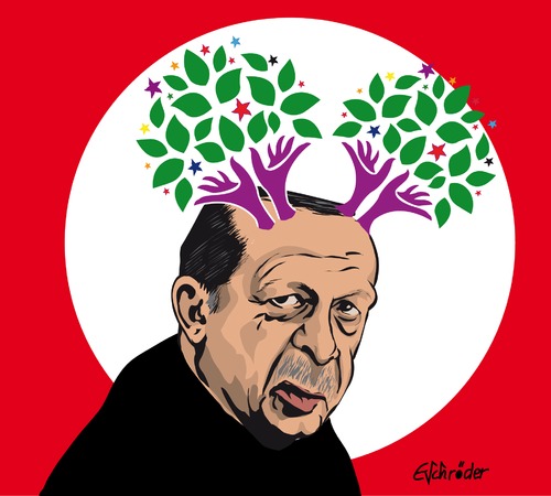 Cartoon: Neue Hörner für den Platzhirsc (medium) by ESchröder tagged parlamentswahlen,in,der,türkei,erdogan,hdp,kurdenpartei,demokratie,absolute,mehrheit,koalitionen,oppositionen,neuwahlen