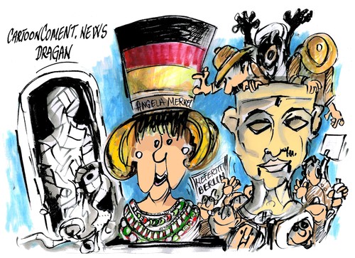 Cartoon: Angela  Nefertiti (medium) by Dragan tagged museo,egipcio,berlin,nefertiti,angela,merkel,cultura,cartoon