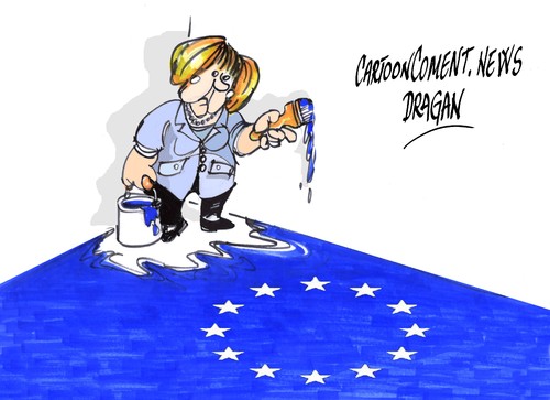 Cartoon: Angela Merkel-austeridad (medium) by Dragan tagged angela,merkel,austeridad,union,europea,bruselas,crisis,economica,politics,cartoon