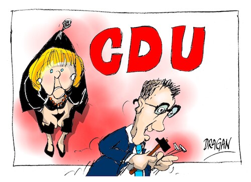 Cartoon: Angela Merkel-Friedrich Merz (medium) by Dragan tagged angela,merkel,friedrich,merz,cdu,ale4mania,afd