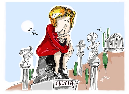 Cartoon: Angela Merkel (medium) by Dragan tagged angela,merkel,alemania,berlin,grecia,atenas,fondo,monetario,internacional,politics,cartoon