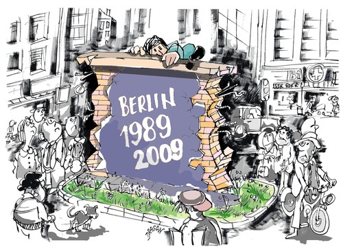 Cartoon: BERLIN 1989-2009 (medium) by Dragan tagged berlin,muro,politics