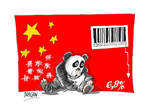 Cartoon: China-contraccion (medium) by Dragan tagged china,contracion,pib,coronavirus