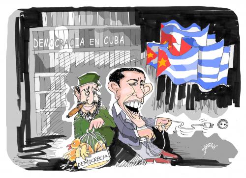Cartoon: CUBA (medium) by Dragan tagged democracia,cuba,fidel,castro,obama