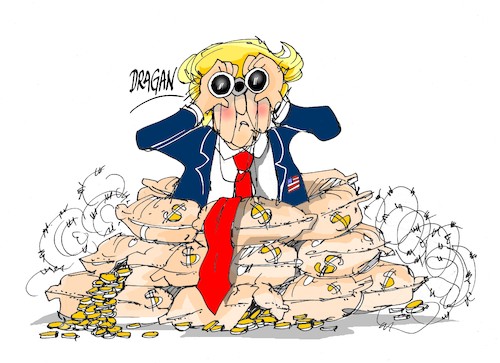 Cartoon: Donald Trump-atrincherado (medium) by Dragan tagged donald,trump,eeuu,elecciones,2020