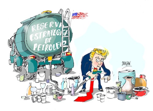 Cartoon: Donald Trump-crudo (medium) by Dragan tagged donald,trump,crudo,petroleo