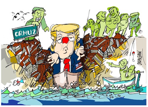 Cartoon: Donald Trump-Ormuz (medium) by Dragan tagged donald,trump,iran,ormuz