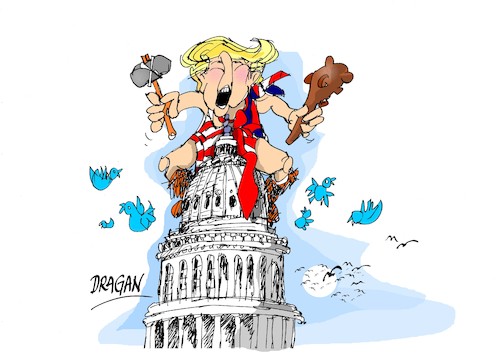 Cartoon: Donald Trump asalto (medium) by Dragan tagged donald,trump,asalto,capitol