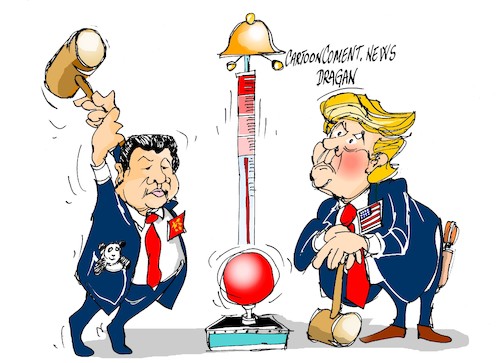 Cartoon: EE.UU. contra China (medium) by Dragan tagged eeuu,china
