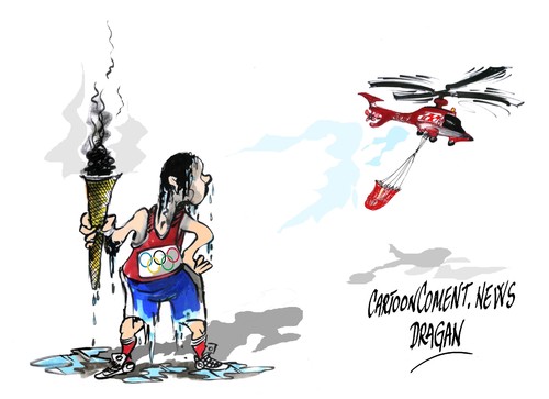 Cartoon: El apagon de la llama olimpica (medium) by Dragan tagged juegos,olimpicos,londres,antocha,fuego,olimpico,cartoon