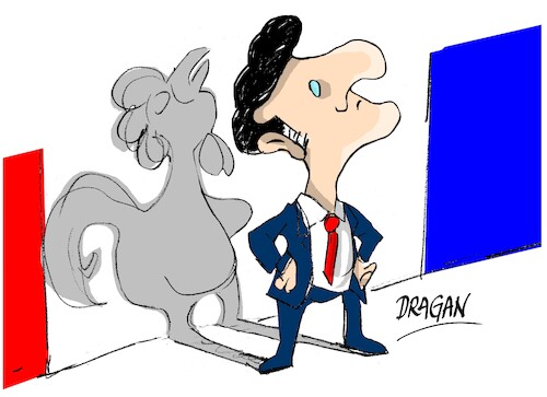 Cartoon: Emmanuel Macron-reclutas (medium) by Dragan tagged emmanuel,macron,ukraina