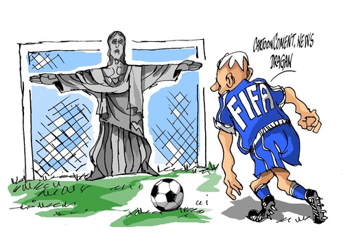 Cartoon: FIFA 1-BRASIL 0 (medium) by Dragan tagged fifa,brasil,copa,del,mundo,fudbol,cartoon