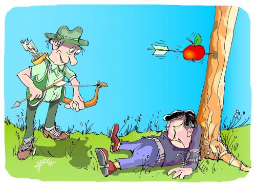 Cartoon: flecha (medium) by Dragan tagged flecha
