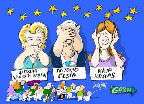 Cartoon: GAZA-EU-de perfil (medium) by Dragan tagged gaza,eu