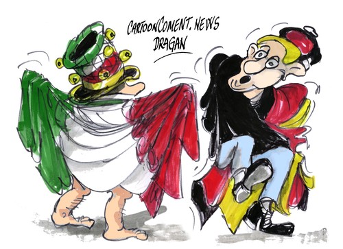 Cartoon: Italia-Alemania-Eurocopa (medium) by Dragan tagged italia,alemania,eurocopa,fudbol