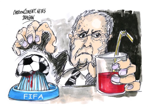 Cartoon: Joao Havelange-FIFA (medium) by Dragan tagged joao,havelange,fifa,caso,isl,soborno,deporte,cartoon