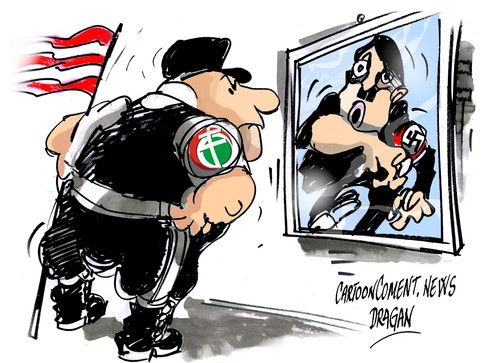 Cartoon: Jobbik antisemita-susto (medium) by Dragan tagged hungria,parlamento,jobbik,judios,antisemitismo,extrema,derecha,politics,cartoon