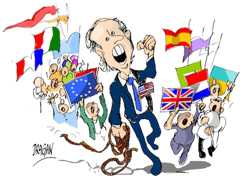 Cartoon: Joe Biden-lena (medium) by Dragan tagged joe,biden,chins,ucrania,rusia