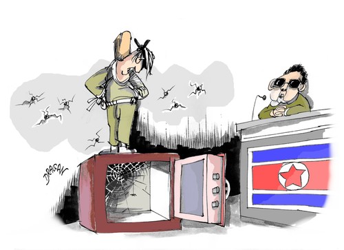Cartoon: Kim Jong-il (medium) by Dragan tagged kim,jong,il,corea,del,norte,park,nam,gi,politics,cartoon
