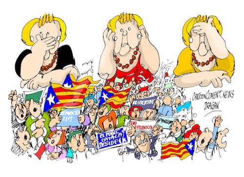 Cartoon: Merkel-Catalunya (medium) by Dragan tagged merkel,catalunya