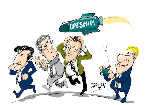 Cartoon: Oreshnik (medium) by Dragan tagged oreshnik