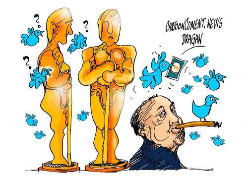 Cartoon: Oscars 2015-Alfred Hitchcock (medium) by Dragan tagged oscars,2015,alfred,hitchcock