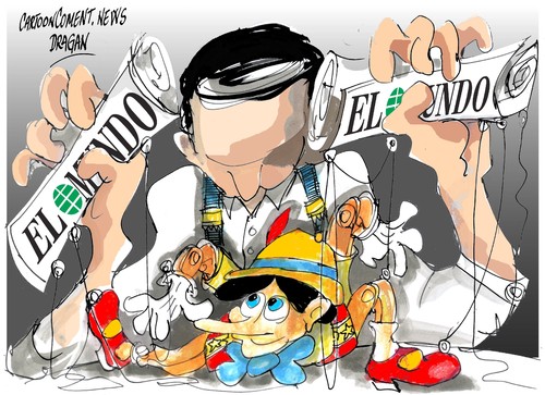Cartoon: periodico El Mundo-calumnias (medium) by Dragan tagged pedro,jota,ramirez,el,mundo,periodico,artur,mas,tribunal,superior,de,justicia,fiscalia,cataluna,politics,cartoon