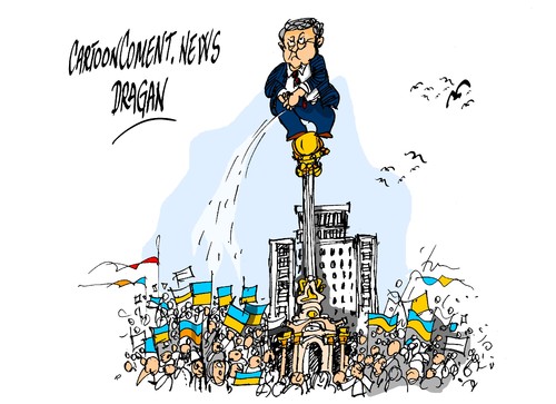 Cartoon: Petro Poroshenko-evidencia (medium) by Dragan tagged petro,poroshenko,kiev,maidan,ucraina,politics,cartoon