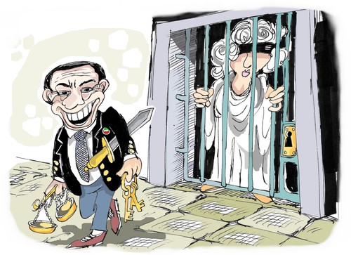 Cartoon: Silvio Berlusconi (medium) by Dragan tagged silvio,berlusconi,italia,politics,justice,delincuencia,corrupcion,fraude,fiscal