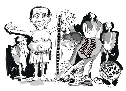 Cartoon: Silvio Berlusconi (medium) by Dragan tagged silvio,berlusconi,draquila,sabina,guzzanti,italia,festival,de,cannes