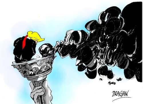 Cartoon: Trump-Los Angeles (medium) by Dragan tagged donald,trump,los,angeles