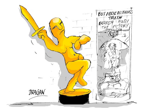 Cartoon: Ucrania-Oscar-verdad (medium) by Dragan tagged mstyslav,chernov,ucrania,oscar