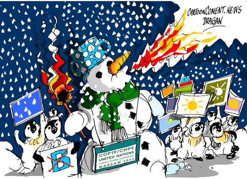 Cartoon: Varsovia-plan B (medium) by Dragan tagged clima,del,cumbre,cambio,climatico,varsovia,polonia,medio,ambiente,naturaleza,cartoon