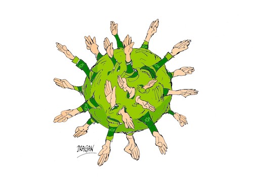 Cartoon: virus-Vox positivo (medium) by Dragan tagged madrid,elecciones,vox