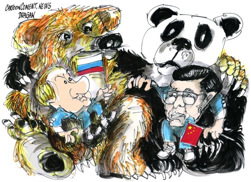 Cartoon: Vladimir Putin Hu Jintao (medium) by Dragan tagged politic,cartoon,pekin,china,rusia,jintao,hu,putin,vladimir
