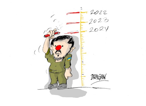 Cartoon: Volodimir Zelenski-invitado (medium) by Dragan tagged volodimir,zelenski