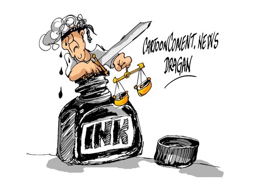 Cartoon: Yo no soy Charlie Hebdo (medium) by Dragan tagged charlie,hebdo,david,brooks,the,new,york,times,politics,cartoon