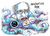 Cartoon: Antonio Brufau-pelea (small) by Dragan tagged antonio,brufau,repsol,la,caixa,pont,aventura,gas,natural,business,cartoon