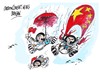 Cartoon: astronautas chinos (small) by Dragan tagged china,astronautas,chinos,tiangong,shenzhou,ix,pekin,liu,yang,estacion,espacial,cartoon